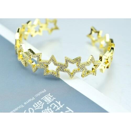New Star Bar Link Chain Bracelet Tennis Chain Paved Tiny Sparking Shiny CZ Stone Stars Bracelets for Women Simple Jewelry Party