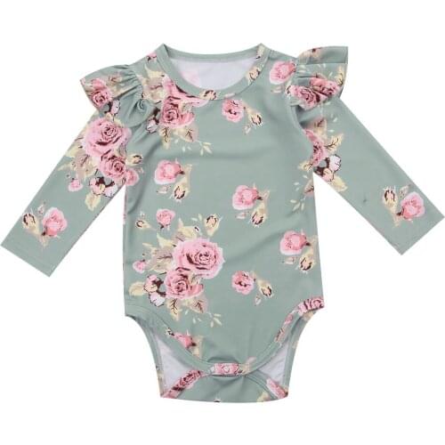 Newborn Clothes Baby Girl Clothes Long Sleeve Romper Floral Romper Outfits Jumpsuit Playsuit One Pieces Clothes