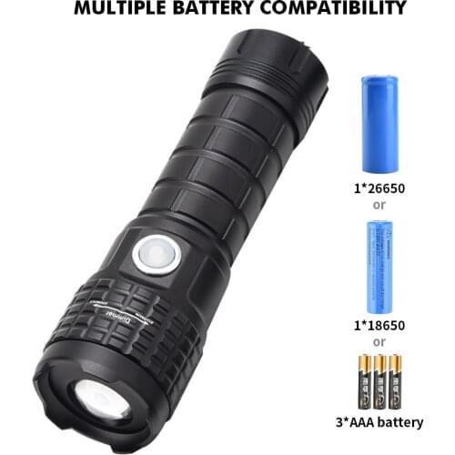 Hunting P50 Red Laser Strong Led Light USB Charging Zoom Flashlight Waterproof Camping Outdoor