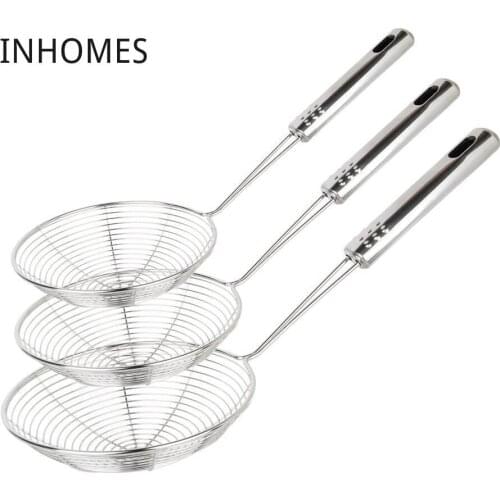Oval Spider Skimmer Stainless Steel Kitchen Strainer Ladle Colander Fried Filter Mesh Oil Frying Scoop Baking Cooking Tools
