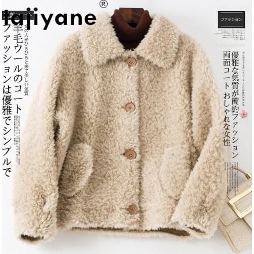 Coats Winter Women Real Fur Coat Woman 100%wool Jackets Female Sheep Fur Jacket Sheep Shearing Cloth Mujer Parkas TN778