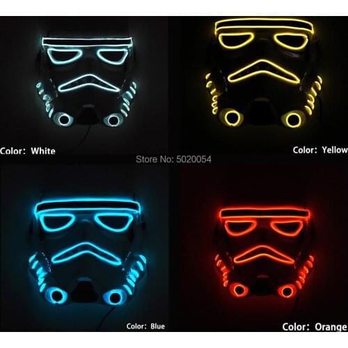 GZYUCHAO EL Popular Flashing LED Light Mask Costume-Props Cosplay Luminous Night Glowing Mask Comic Con supplies