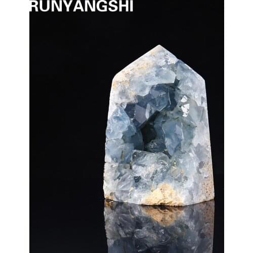 Natural Crystal Towar Blue celestite crystal Cluter Magic Point Crystal ornament home decoration wholesale
