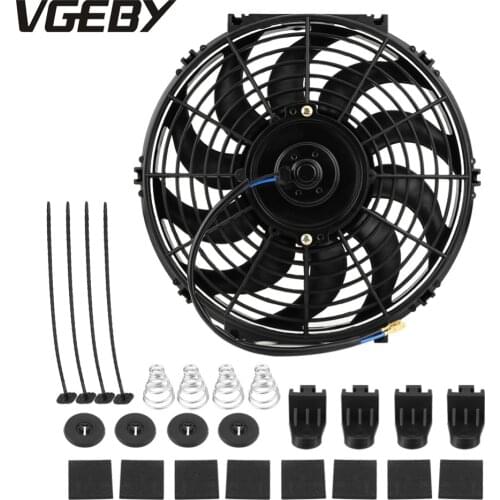 80W 12V 12 inch Motor Engine Radiator Oil Cooler Cooling Electric Pull Push Fan Radiator Engine Slim Cooling Fan Universal