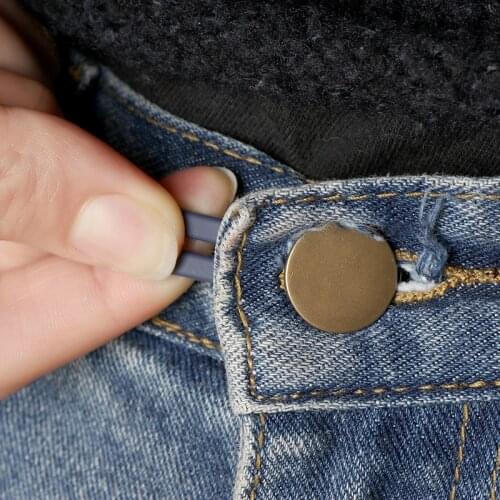 5pcs Free Sewing Buttons Adjustable Disassembly Retractable Jeans Waist Button Metal Extended Buckles Pant Waistband Expander