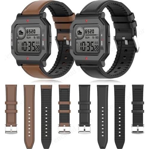 Wrist Strap For Xiaomi Amazfit Neo Watch Band For Huami Amazfit Neo Replacement Bracelet Soft Leather Silicone Belt Durable Loop