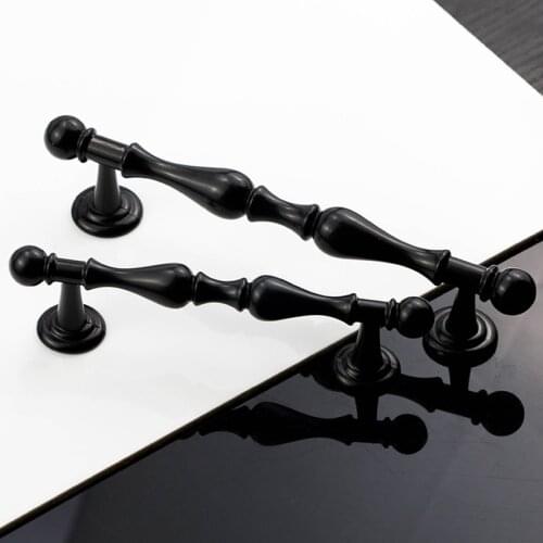 128mm modern simple black kitchen cabinet cupboard door handle 96mm antique black dresser drawer pulls knobs 5" solid handle