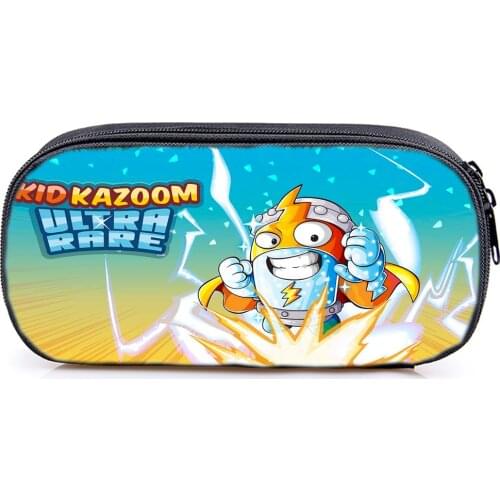 Super zings Pen Bag Boys Girls Pen Bags Students Cute Cartoon Superzings Print Pencil Case School Case Teens Stationery Bag
