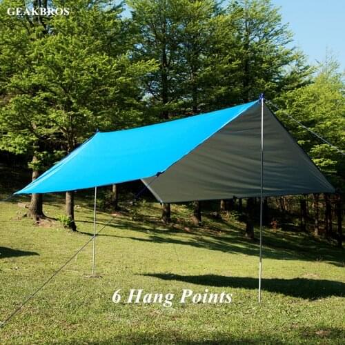 3mx3m Beach Sun Shelter Tarp Waterproof Tent Shade Ultralight Tarp UV Garden Awning Canopy Sunshade Outdoor Camping Hammock