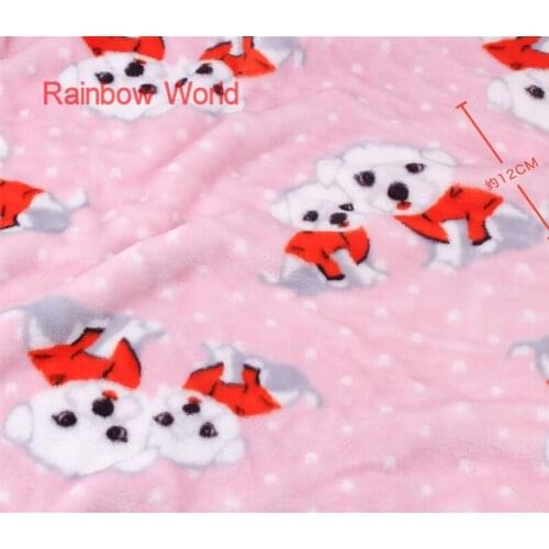 Print lovely dog microfiber fabric High Quality super soft velboa for DIY sewing toys sofa material velvet(180*100cm)