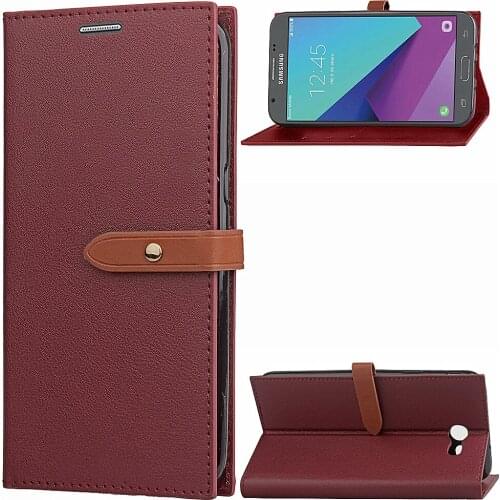 Ultra Thin Slim PU Leather Magnet Stand Wallet Credit Card Holder Drop Proof Cover For Samsung Galaxy J5 J530 (2017) Flip Case