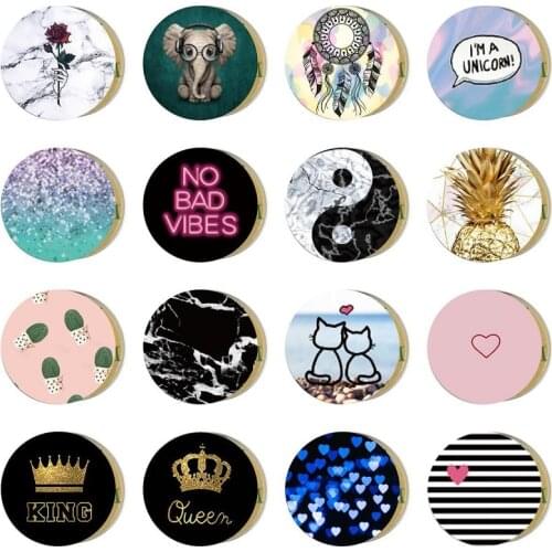 Universal Marble Car Sticker Smartphone Plate Disk Paste For Magnetic Car Phone Holder Supporter Stand phone metal plate socket