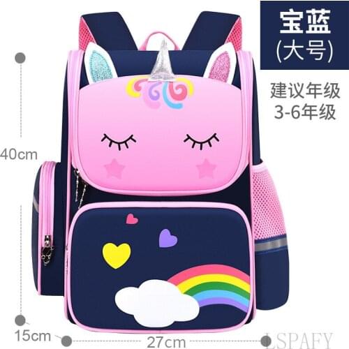 3D Unicorn Primary School Bags for Girls Cute Waterproof Kids Bag School Student Cartoon Unicorn Girl 6-12 Children Backpack