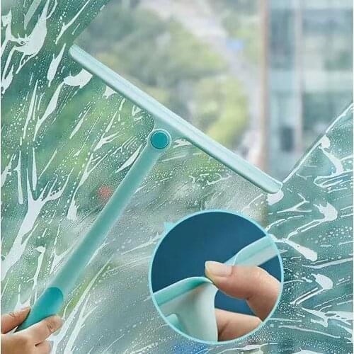 Rotatable Glass Cleaning Tool Car Window Scraper Tpr Soft Glue Does Not Hurt The Glass Household T-type Wiper With Bracket Hook