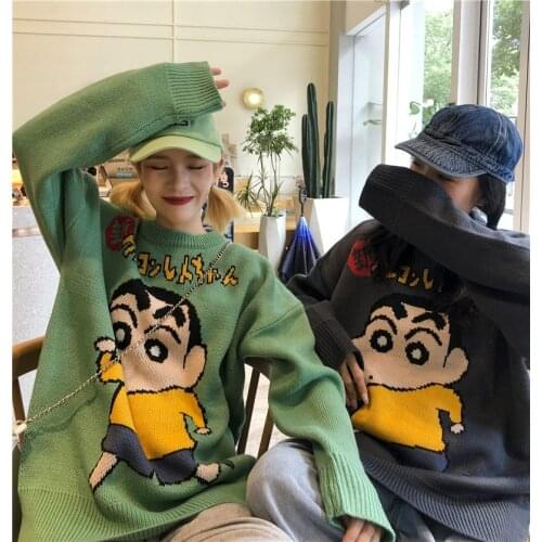 Knitted Harajuku Winter Clothes Women 2021 Oversized Sweaters Long Sleeve Fashion Japanese Cartoon Streetwear Kawaii Clothes