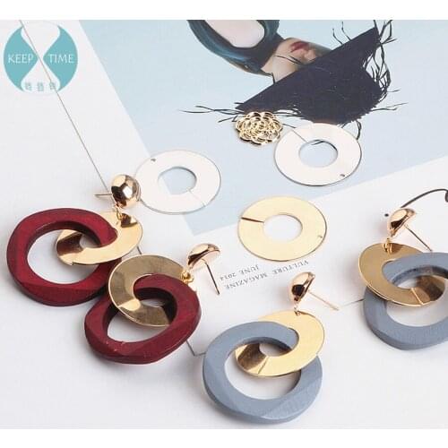 DIY handmade jewelry accessories copper alloy flower simple movable material earbob wafer pendant Pendant