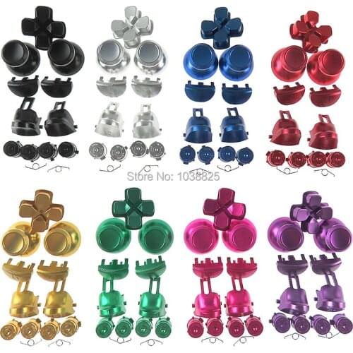 1Set For Ps4 jds040 Metal Buttons Aluminum Metal Thumbsticks Analog Grip & Buttons & D-Pad & L1 R1 L2 R2 Trigger