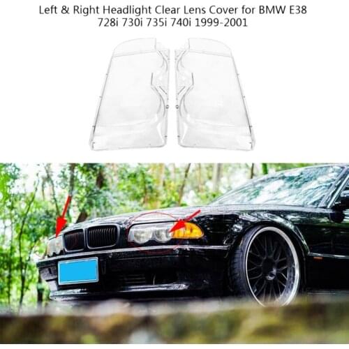 1Pcs Clear Right/Left Car Housing Headlight Head Light Lamp Clear Headlight Lens Shell Cover Lamp Assembly For Bmw 7 Series E38