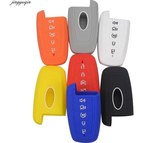 Jingyuqin 10pcs/lot for Ford Fusion Hybrid Mondeo 5 Buttons Rubber Remote Flip folding Fob Case New Silicone Car key Cover