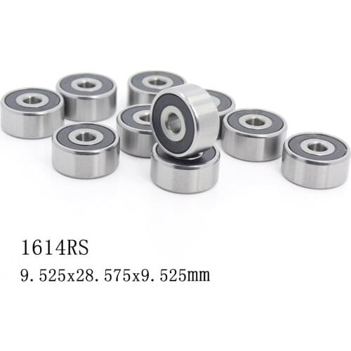 1614 2RS ABEC-1 (10PCS) 3/8"x1 1/8"x3/8" inch Miniature Ball Bearings 9.525mm x 28.575mm x 9.525mm 1614RS