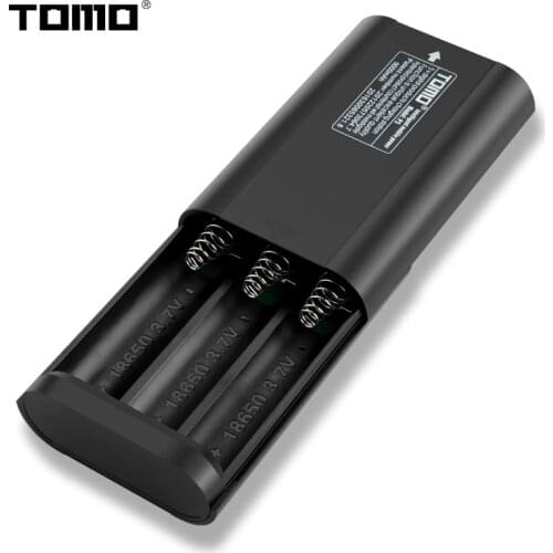 TOMO P3 power bank case 18650 lithium battery charger storage box LED flash indicator Dual USB output ports