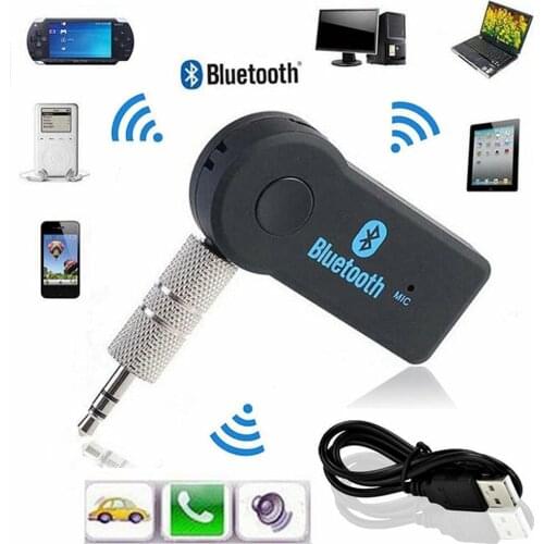 2 in 1 Wireless Bluetooth-compatible Music Audio 4.0 Receiver 3.5mm Auto A2DP Headphone AUX Adapter Connector Mic Handfree Car