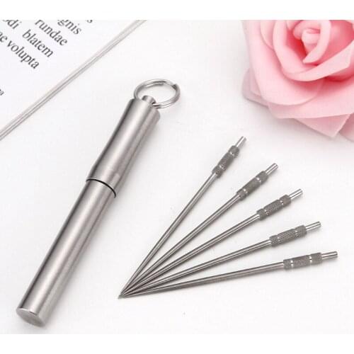 3 toothpicks and 1 box Stainless Steel Portable Toothpick Tube Outdoor Barrel Sealed Waterproof Travel Creative Receiving Box