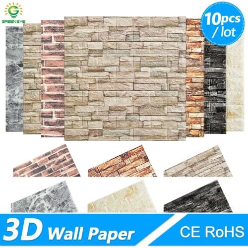 3D Wall Stickers 70*77cm 3D Brick stone pattern Self-Adhesive Wall paper Waterproof DIY 3D Brick Stone Wall Papers for Kids Room