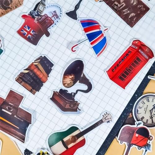 41PCS Retro travel journey Stickers DIY Snowboard Laptop Luggage Fridge Guitar Graffiti Waterproof Classic Kid Toy Stickers