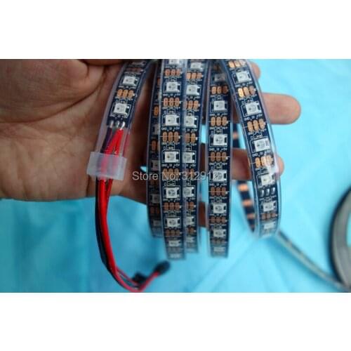 4M IP68 DC5V WS2812B 240LEDs(60leds/m) led addresable full color rgb strip;black pcb;epoxy resin filled in the tube
