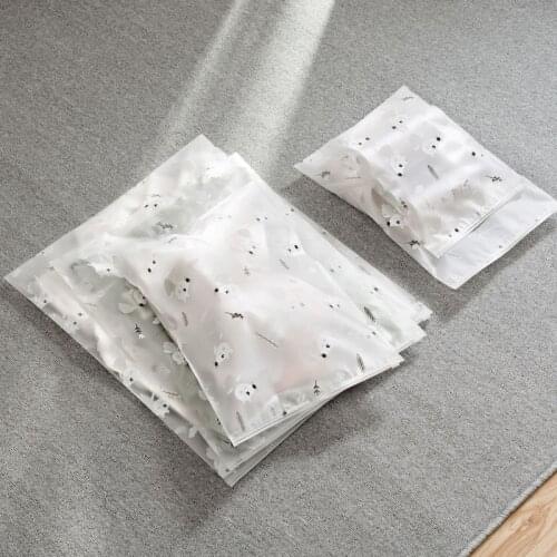 5/10pcs Storage Bag Frosted Travel sealed bag Zipper Seal Travel Bags Zip Lock Valve Slide Seal Pouch Cosmetic Clothes Storage