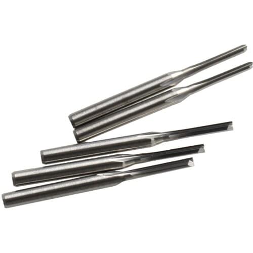 5pcs 3.175*2.0*12mm Two Straight Flute Carbide Endmills Cutting Milling Tool,Solid Carbide No Burr, Tools For Carving Wood