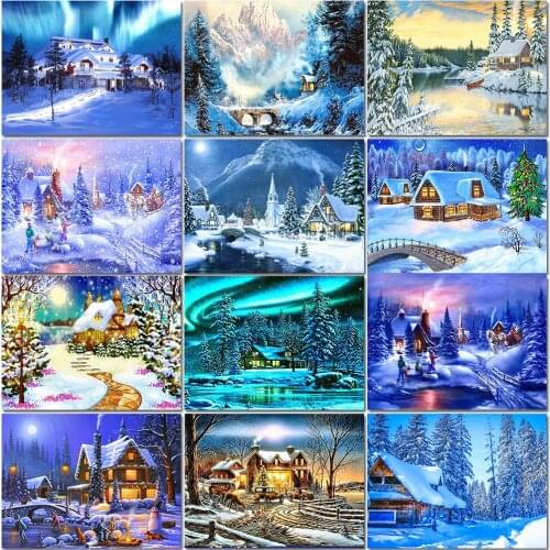 Muxun Diamond Painting Full Square 5D Diy Picture Of Rhinestones Diamond Embroidery Winter Landscape Home Decoration Gift Rp169