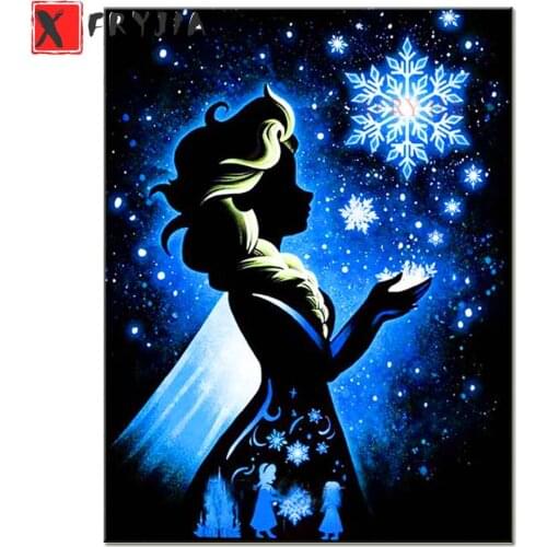 Diamond Painting Snow Princess Queen Snowflake Full Square Diamond Embroidery cartoon girl Mosaic Cross Stitch Home Decoration