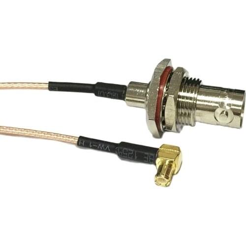 BNC Female Jack nut Switch MCX Male Plug Right Angle Connector RG178 Jumper Cable 15CM 6" /30CM/50CM Adapter Wholesale Fast Ship