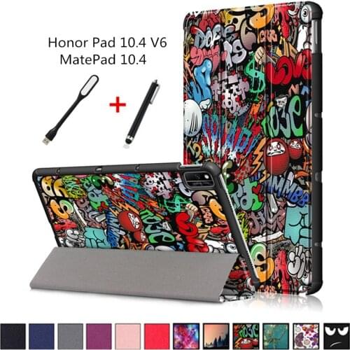 Case for Huawei MatePad 10.4 Case BAH3-W09 BAH3-AL00 Slim PU Leather case for huawei Honor Pad V6 10.4 Stand Shell+Led+Pen