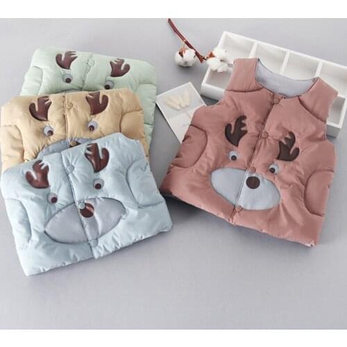 Childrens Jackets Baby Boys and Girls Cartoon Casual Waistcoats 2019 Autumn Winter New Toddler Sleeveless Coats Girls Outwear