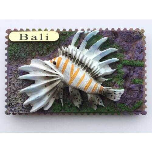 QIQIPP Indonesia Bali Travel Souvenir Three-dimensional Tropical Lionfish Magnetic Sticker Fridge Magnet