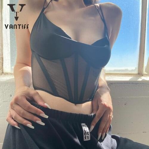 Palace Bodycon Crop Tank Tops Summer Lace Crop Top Shirt Waist Vest Small Suspenders Fashion Sexy V-neck Back Strap Waist Vest