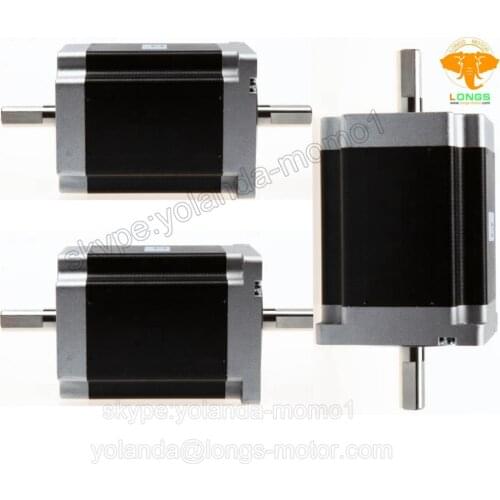 EU free ship[3-8days ship] 3PCS Nema 34 stepper/ stepping motor 116mm 1232oz.in 34HS1456B 5.6A 4 leads Dual Shaft CNC machine CE