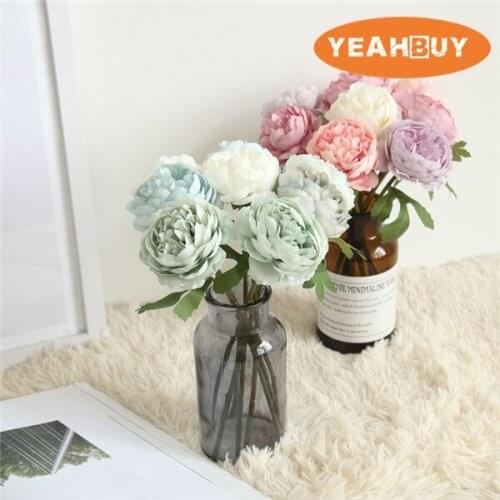 Artificial Silk Peony Flower For DIY Wedding Bridal Bouquet Home Party Decorative Flowers