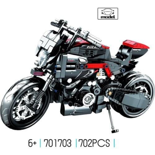 Hot technical scale Simulation Ducatis Diavel italy motorcycle moc building block model bricks toys collection for boys gifts