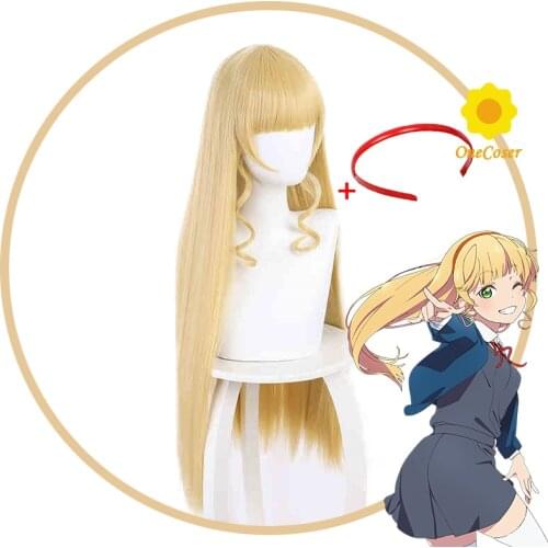 Love live! Superstar!! Heanna Sumire Cosplay Wig Blond Yellow Long Hair with Hair Band Synthetic Hair + Free Wig Cap Party