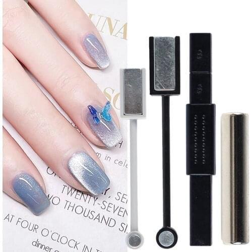 Nail Art Magnet Stick Board for Gel Varnish 9D Cats Eye Line Strip Effect Square Round Shape Strong Magnetic Nail Tool GL1612-1