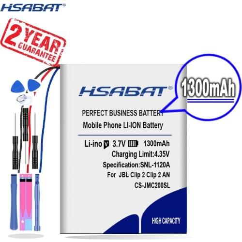New Arrival [ HSABAT ] 1300mAh GSP383555 Replacement Battery for JBL Clip 2, Clip 2 AN, CLIP2BLKAM, CS056US, P04405201