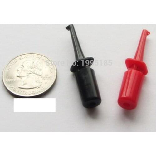 New Multimeter Lead Wire Kit Test Single Hook Clip Mini Grabbers Test Probe SMT/SMD IC D20 Cable Welding 4cm Black & Red
