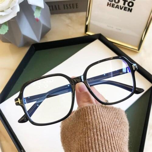 Fashion Square Glasses Womens transparent Myopia Nerd Eyeglass Frame TR90 Ultralight Big Shades Versatile Eyewear