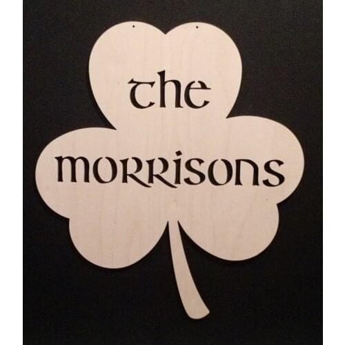 Personalized St. Patrick"s Day Shamrock Wooden wall decor with Name,Door hanging