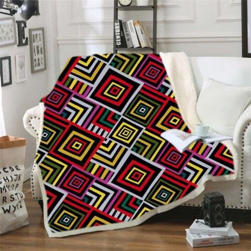 3D digital printing plaid blanket Couch Quilt Cover Travel Bedding Outlet Velvet Plush Throw Fleece Thicken Blankets Bedspread