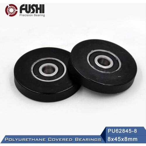 PU 628 Polyurethane Covered Bearing 8*45*8 mm ( 2 Pcs ) Shaft 8mm PU62845-8 Urethane Cover PU628 Bearings